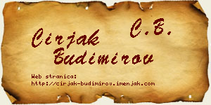 Ćirjak Budimirov vizit kartica